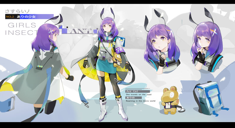 Purple-haired Girl Character — Purple