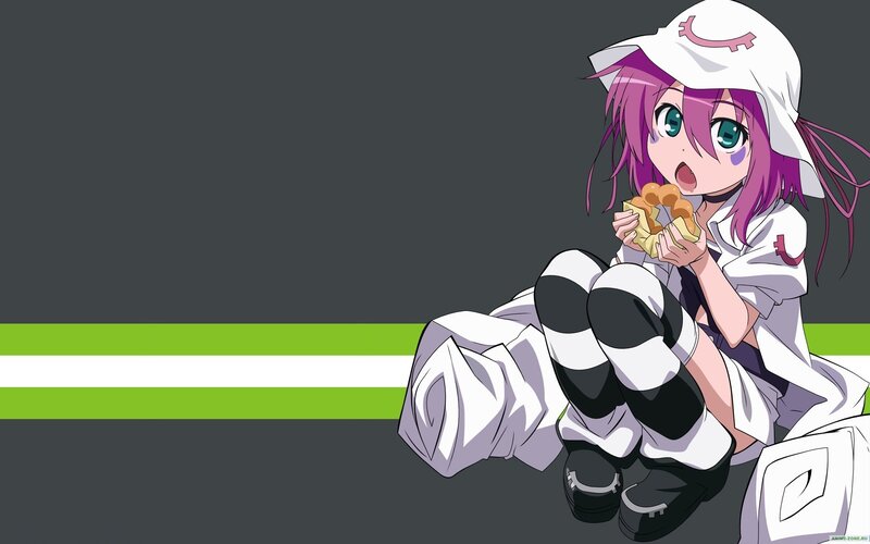 Purple-haired Girl Eating