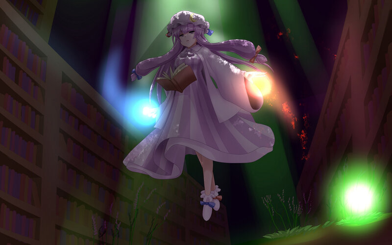 Purple-haired Girl Floating