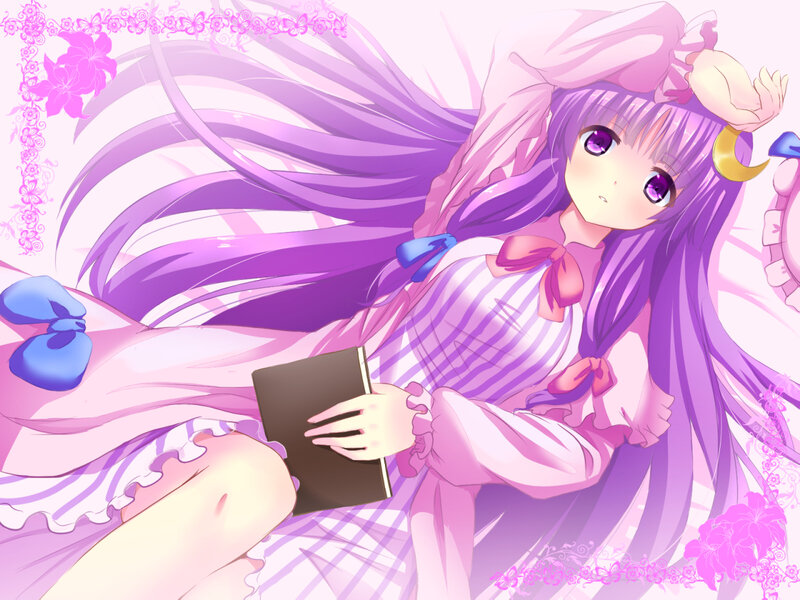 Purple-haired Girl Holding Book