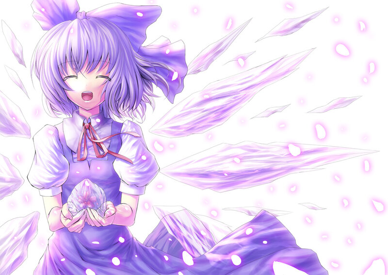 Purple-haired Girl Holding Crystal