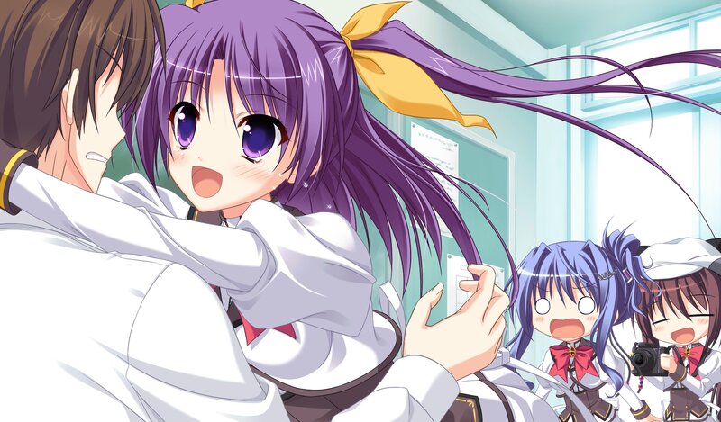 Purple-haired Girl Hugging Boy — Purple