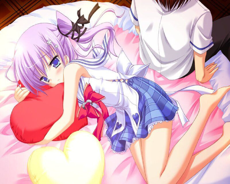 Purple-haired Girl in Bed — Pink