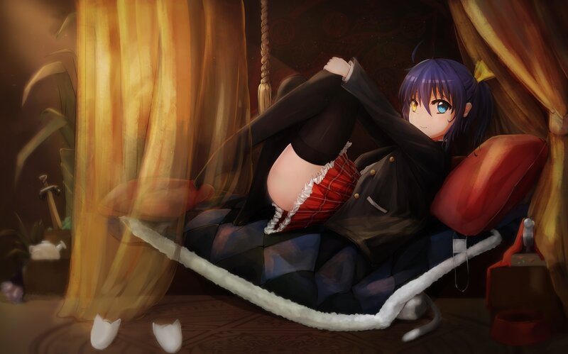 Purple-haired Girl in Chair — Purple, Dramatic