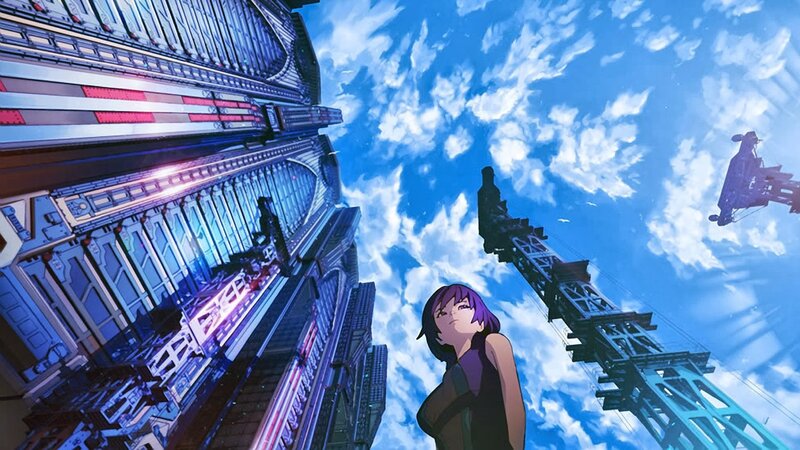 Purple-haired Girl in City