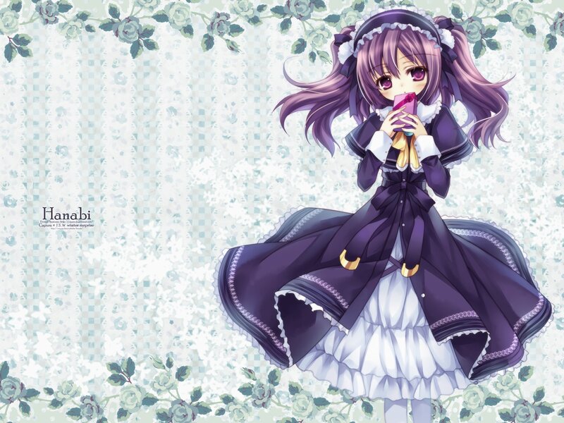 Purple-haired Girl in Dress — Purple, Calm
