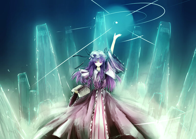 Purple-haired Girl in Dress — Purple, Dramatic