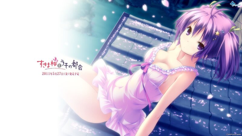 Purple-haired Girl in Dress — Purple, Serene, Spring