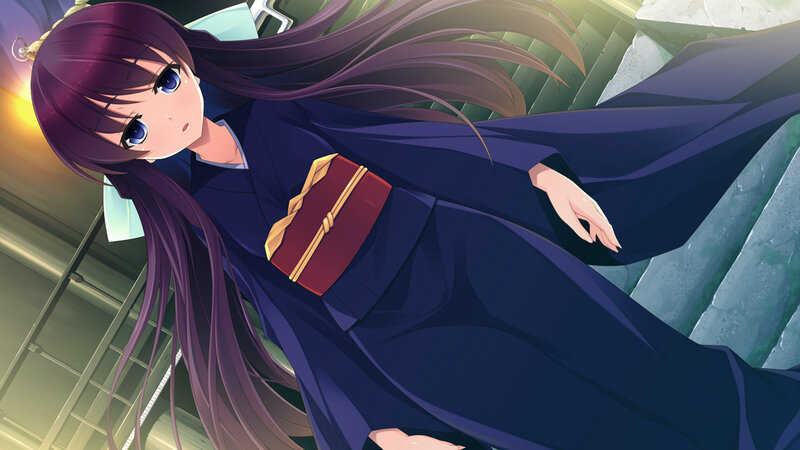Purple-haired Girl in Kimono — Purple, Dramatic