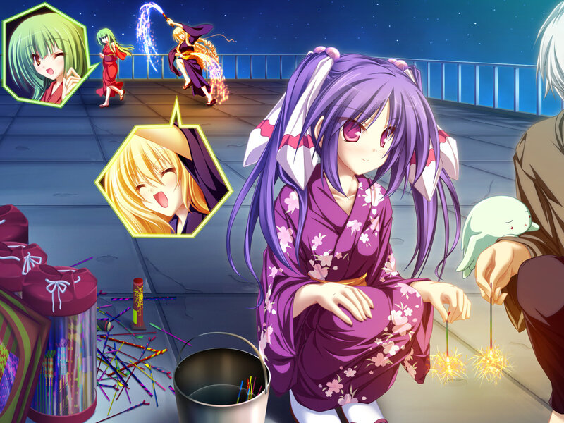 Purple-haired Girl in Kimono — Purple, Festive