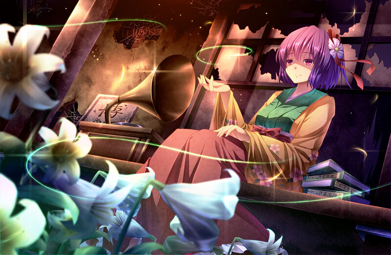 Purple-haired Girl in Kimono — Purple, Serene