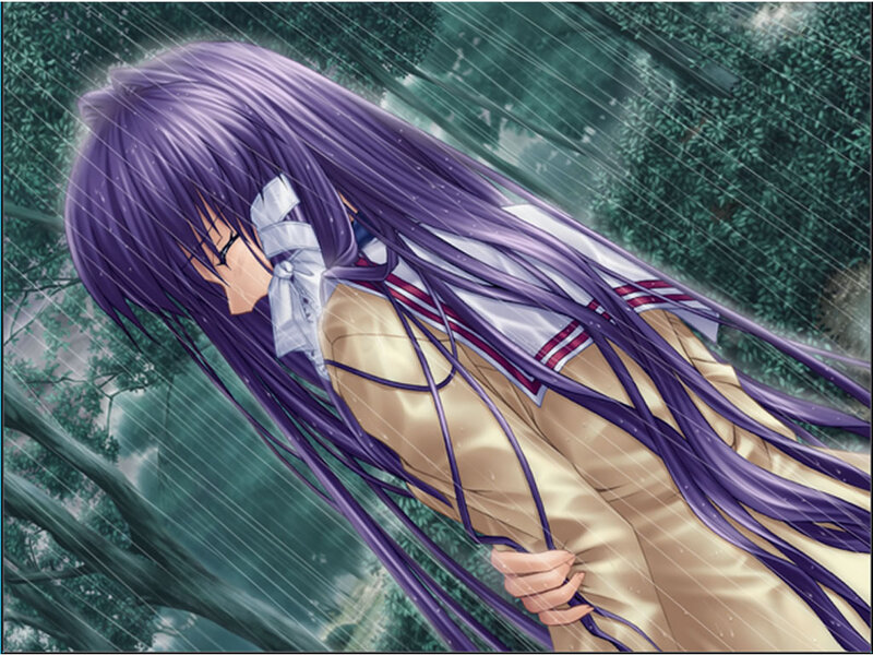 Purple-haired Girl in Rain — Purple, Melancholic