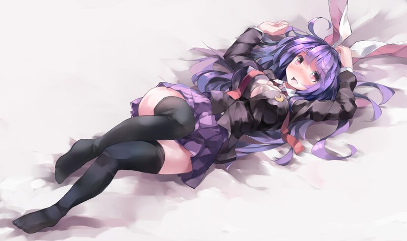 purple-haired girl in school uniform