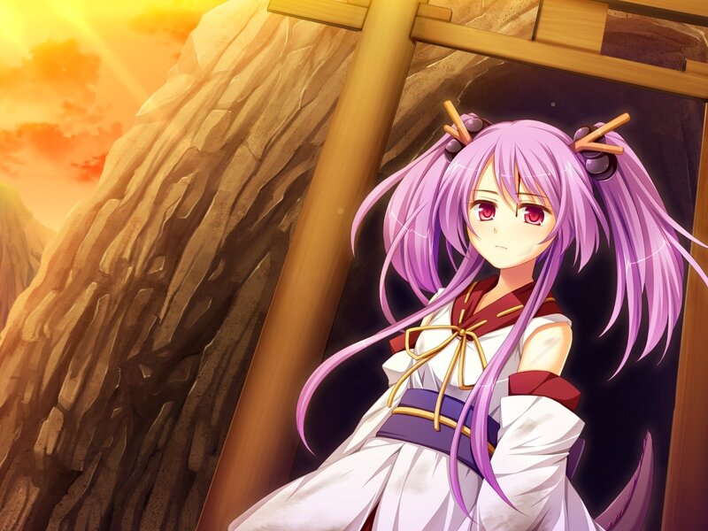 Purple-haired Girl in Shrine