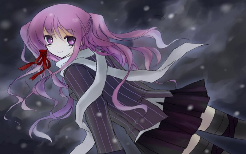 Purple-haired Girl in Snow — Purple, Dramatic