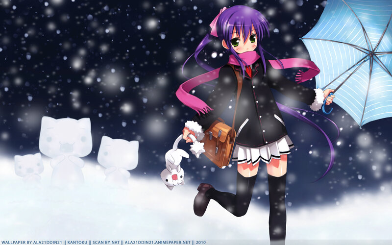 Purple-haired Girl in Snow — Purple