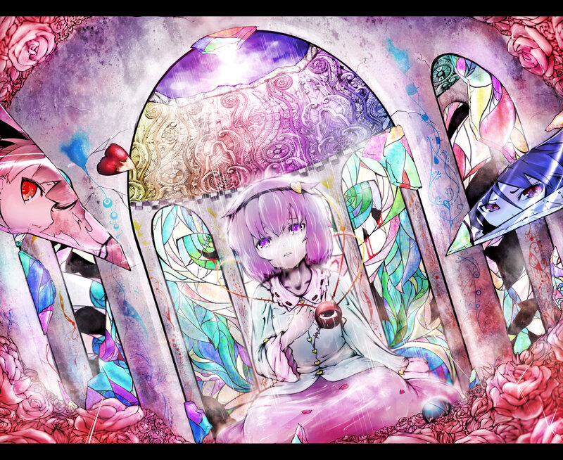 Purple-haired Girl in Stained Glass