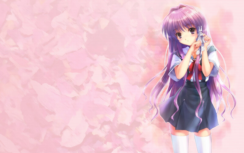 Purple-haired Girl in Uniform — Pink