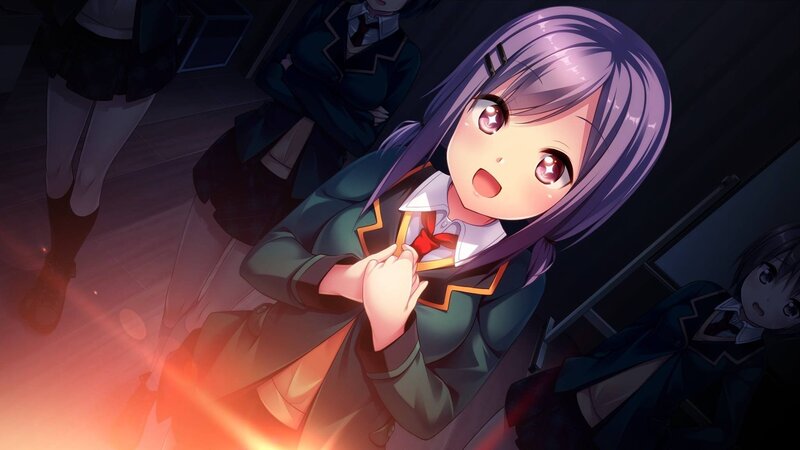 Purple-haired Girl in Uniform — Purple, Dramatic, Night