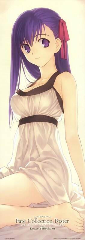 Purple-haired Girl in White Dress — Purple