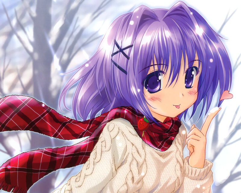 Purple-haired Girl in Winter — Purple