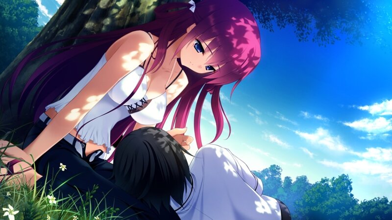 Purple-haired Girl Leaning