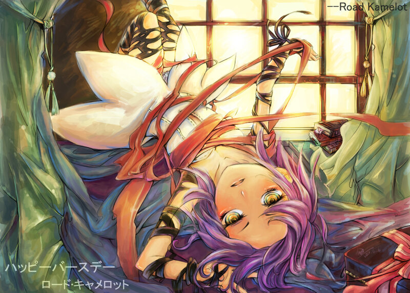 Purple-haired Girl Lying Down — Purple, Calm, Afternoon