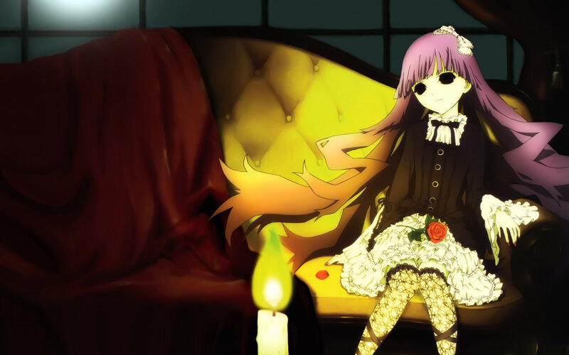 Purple-haired Girl on Couch