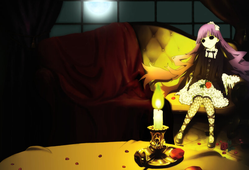 Purple-haired Girl on Couch — Yellow