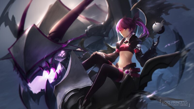 Purple-haired Girl on Dragon