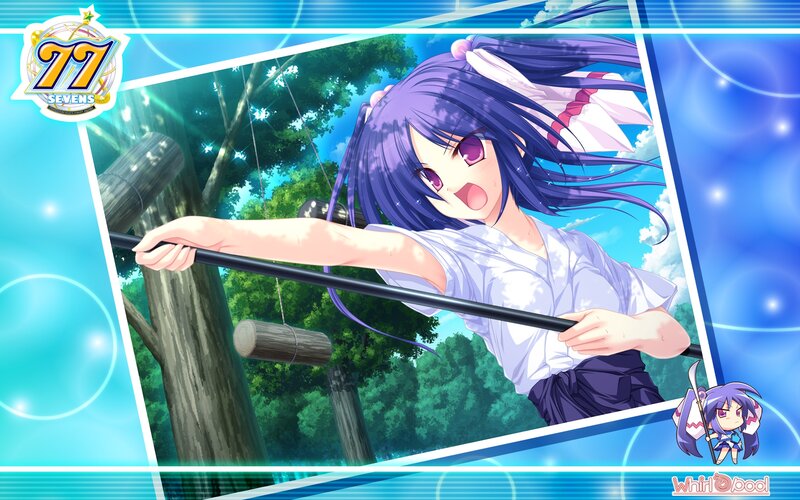 Purple-haired Girl on Swing