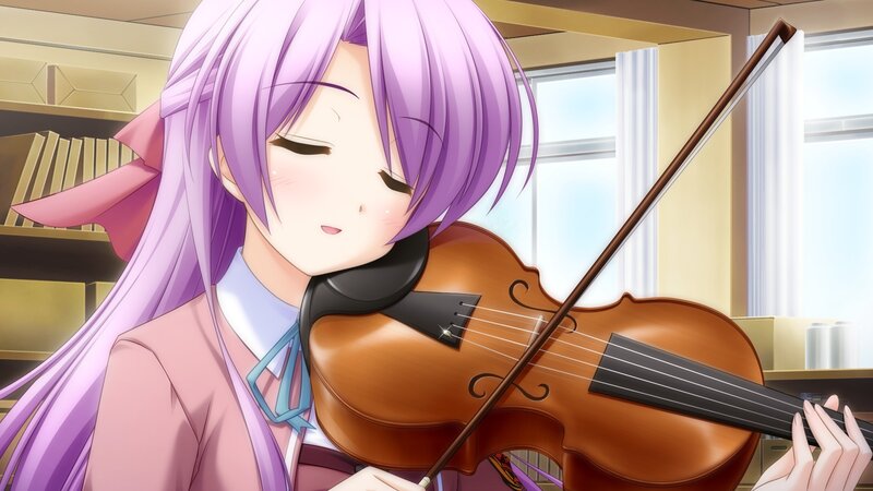 Purple-haired Girl Playing Violin