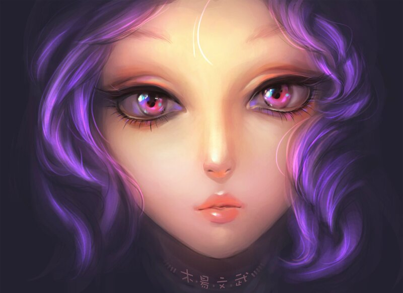 Purple-haired Girl — Purple, Dramatic