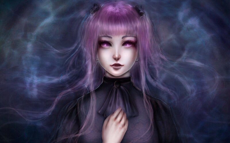 Purple-haired Girl — Purple, Mysterious