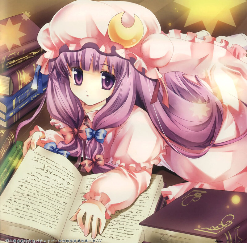 Purple-haired Girl Reading — Pink
