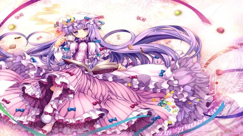 Purple-haired Girl Reading — Purple, Dreamy