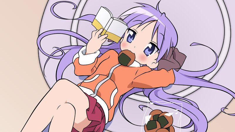 Purple-haired Girl Reading — Purple, Relaxed, Anime, Book