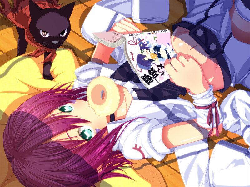 Purple-haired Girl Reading — Purple, Relaxed