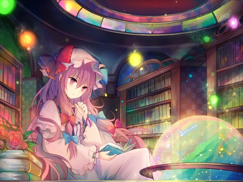 Purple-haired Girl Reading — Purple, Serene, Night