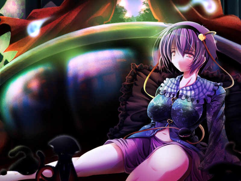 Purple-haired Girl Sitting — Purple, Dreamy