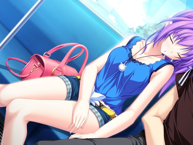 Purple-haired Girl Sleeping — Blue, Calm