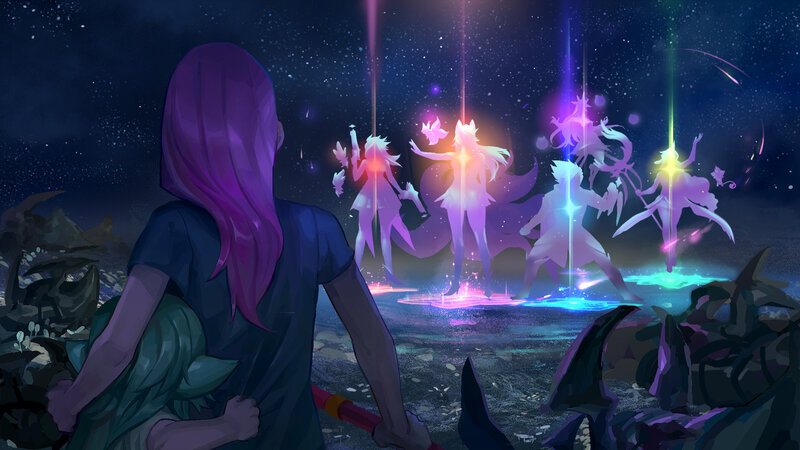 Purple-haired Girl Watching