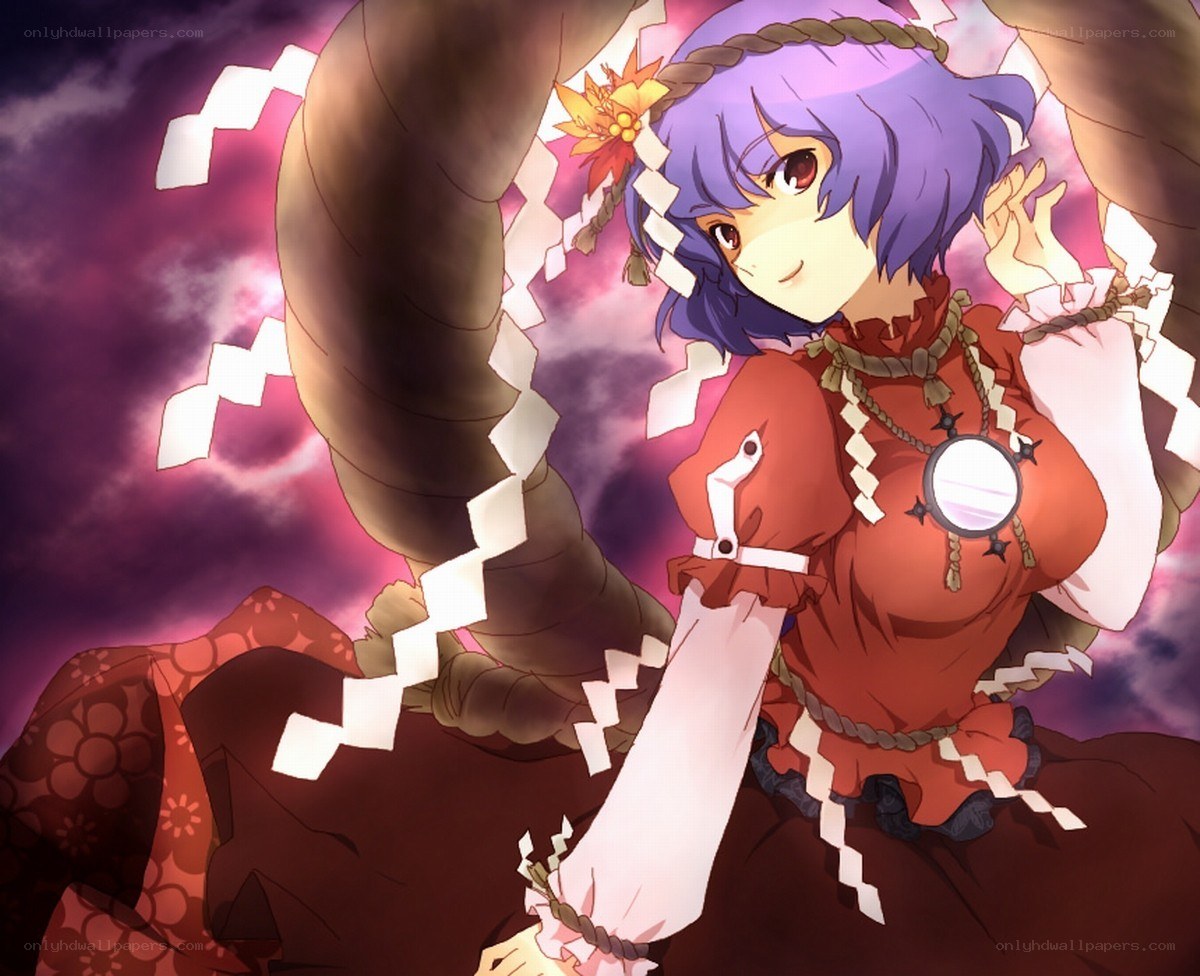 Purple-haired girl with a large creature