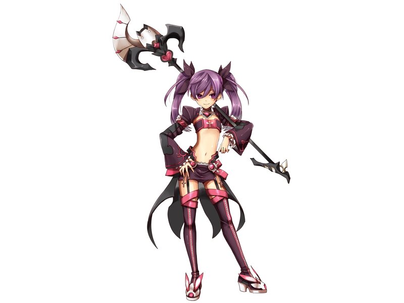 Purple-haired Girl with Axe