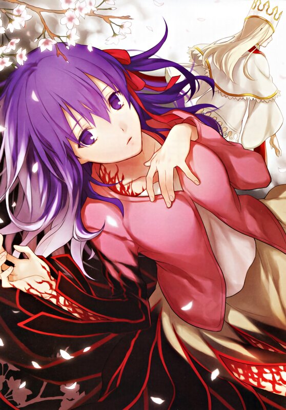 Purple-haired Girl with Blood