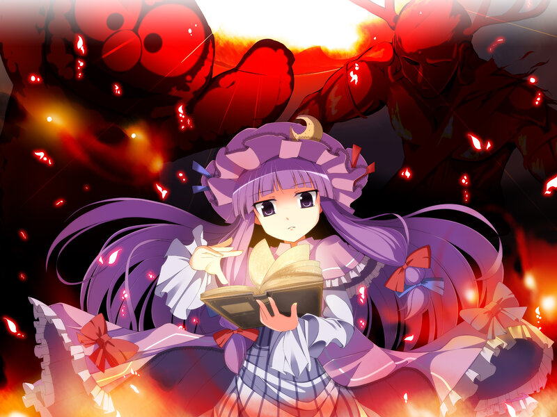 Purple-haired Girl with Book — Purple, Dramatic