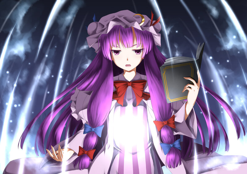 Purple-haired Girl with Book — Purple