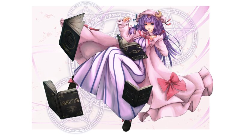 Purple-haired Girl with Books — Pink