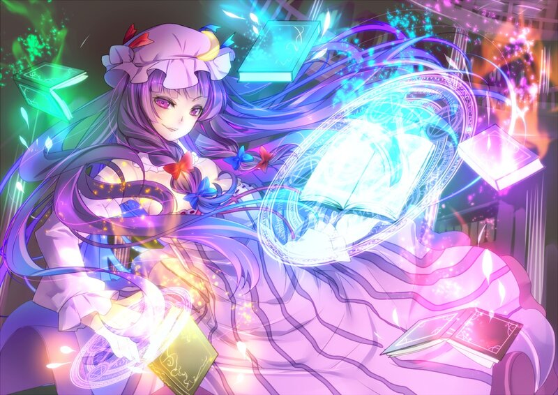 Purple-haired Girl with Books — Purple, Magical