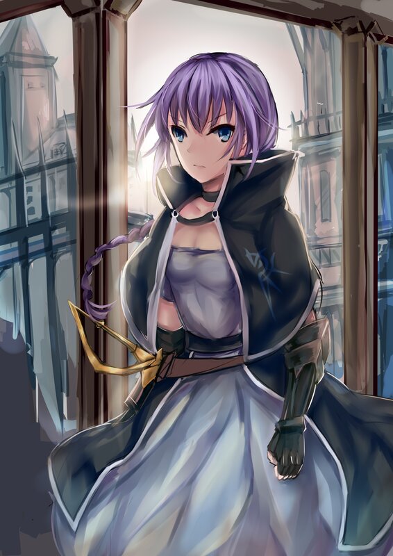 Purple-haired Girl with Bow — Purple